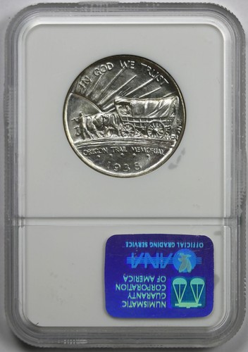 1938-D Oregon Trail Silver Commemorative Half Dollar 50C MS 67 NGC CAC Approved - Picture 2 of 4