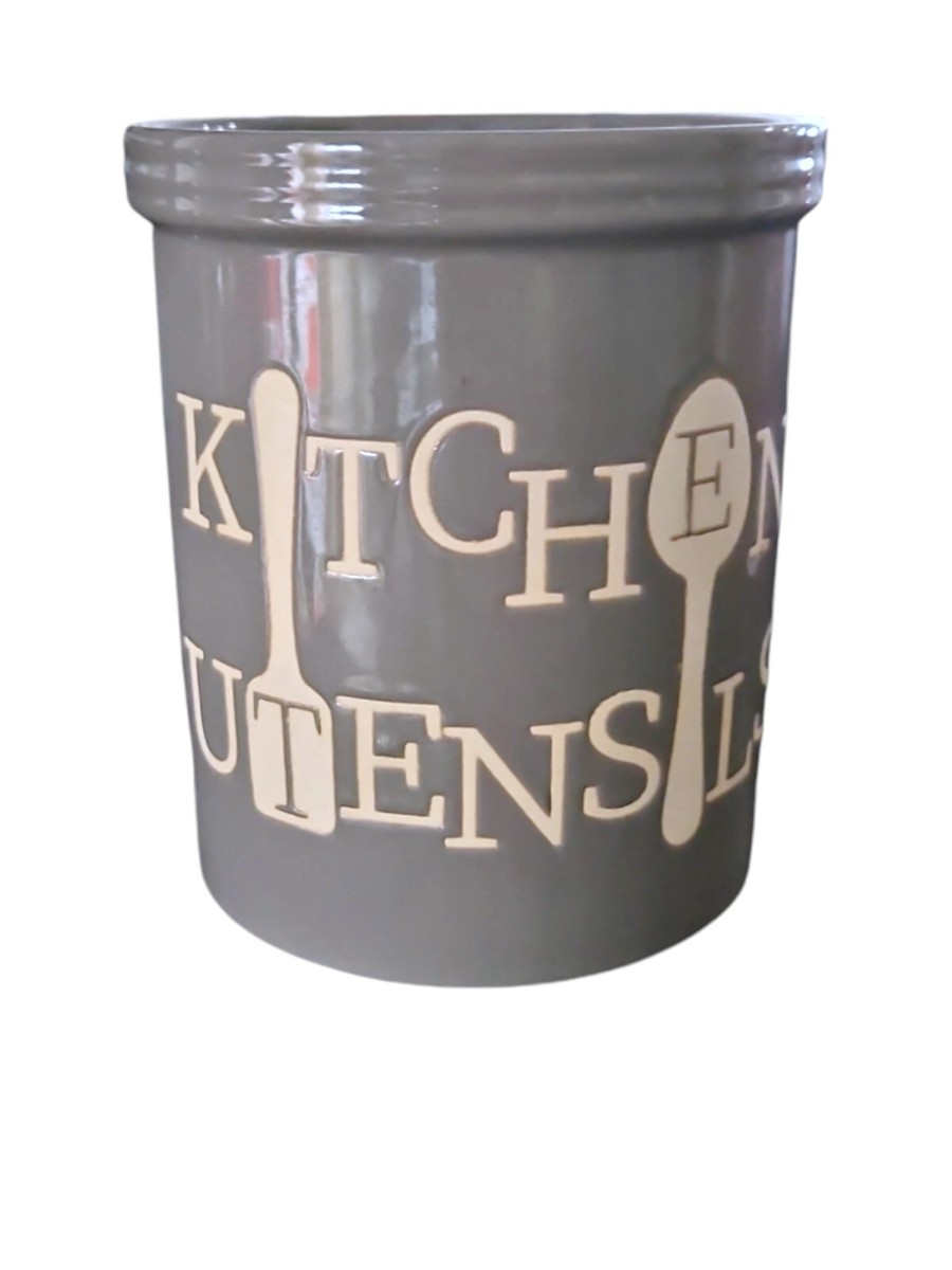Ivory Tin Utensil Holder Ivory Tin Utensil Holder