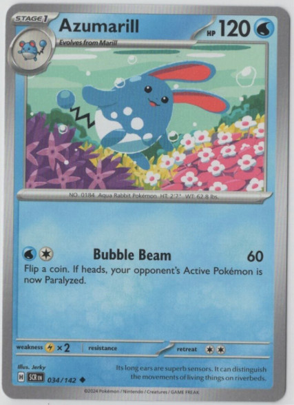 Pokemon  - Stellar Crown - 034/142 Azumarill - NM/M