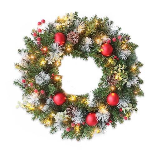 Guirnalda de Navidad LED de 30 cm con luces guirnalda de puerta delantera decoración colgante Reino Unido - Imagen 3 de 13