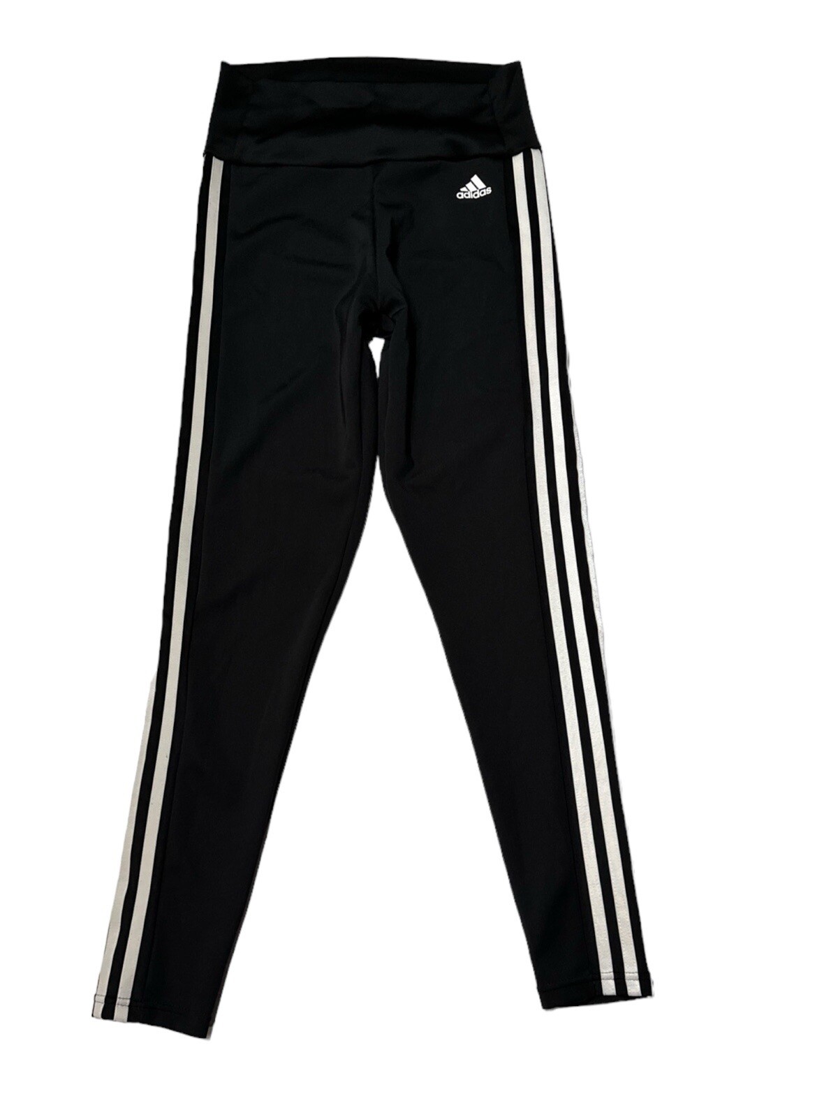 Adidas Aeroready Cropped Leggings Womens Small Black 3 Stripe Mid Rise thumbnail 3