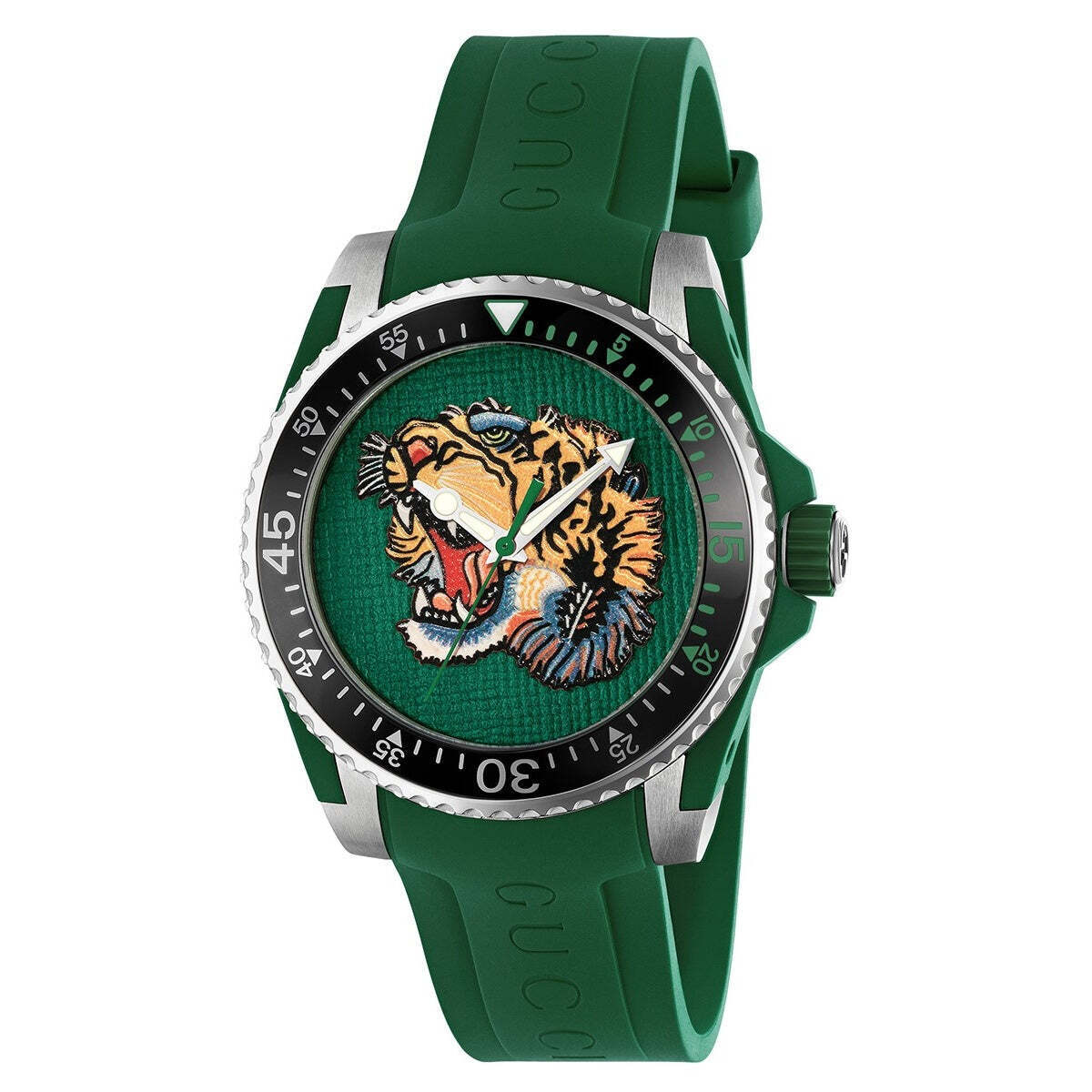 Gucci YA136316 Dive 40MM Men's Tiger Green Rubber Watch | eBay Gucci YA136316 Dive 40MM Men's Tiger Green Rubber Watch | eBay