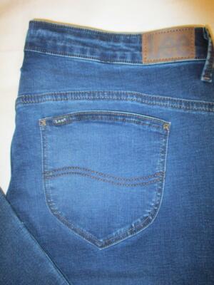 Lee Slim Boot Mid Stretch Women's Dark Blue Denim Jeans Size 18 P x 29 New
