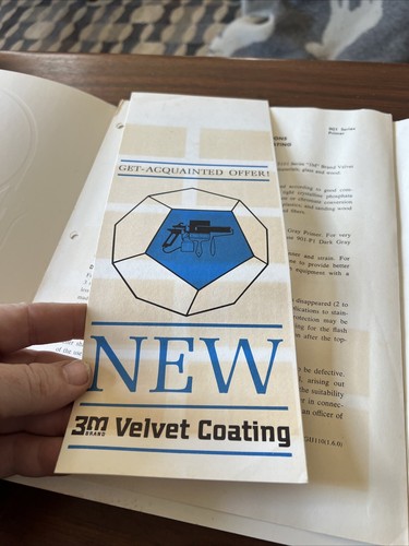 Rare! 1966 Industrial Design Brochure Color Swatch 3M Velvet Coating 3100 - Imagen 7 de 15