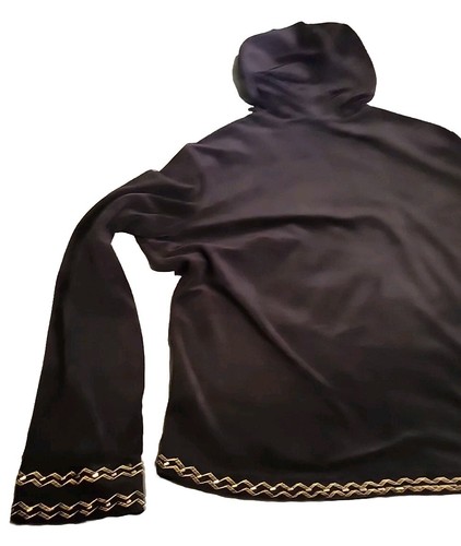 Glitterscape Hoodie Black W/Gold Trim @pockets, Cuffs Bottom And Hood Women XL - Picture 7 of 15