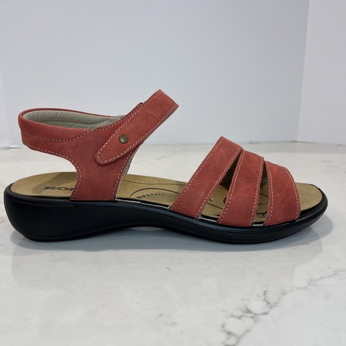 Romika NUOVO Ibiza rosso/rosa sandali comodi da passeggio cinturino pelle EU 42 US 11 - Foto 3 di 14