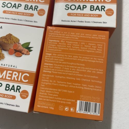 5X Agicea Turmeric Soap Bars. 100g Each. Expire 4/27 - Picture 3 of 3