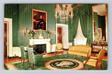 Washington DC- The Green Room, White House, Antique, Vintage Souvenir Postcard