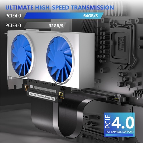 PCIE 4.0 16X-VerläNgerungskabel Hochgeschwindigkeits-GPU-Riser-Kabel mit PC7229 - Afbeelding 7 van 10