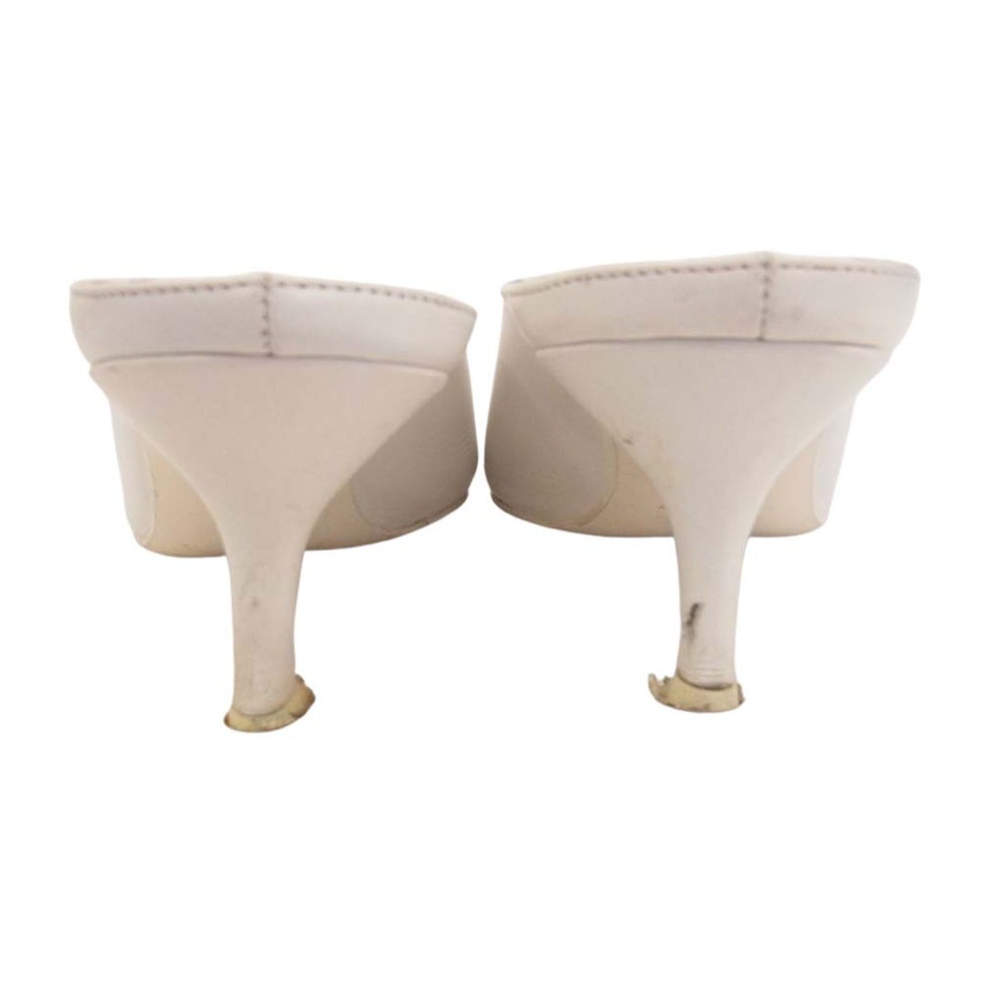 極美品 BALDAN バルダン POINTED BALLET Bardin BALDAN 1007 Pointed Toe Leather Mule Heel Pumps White