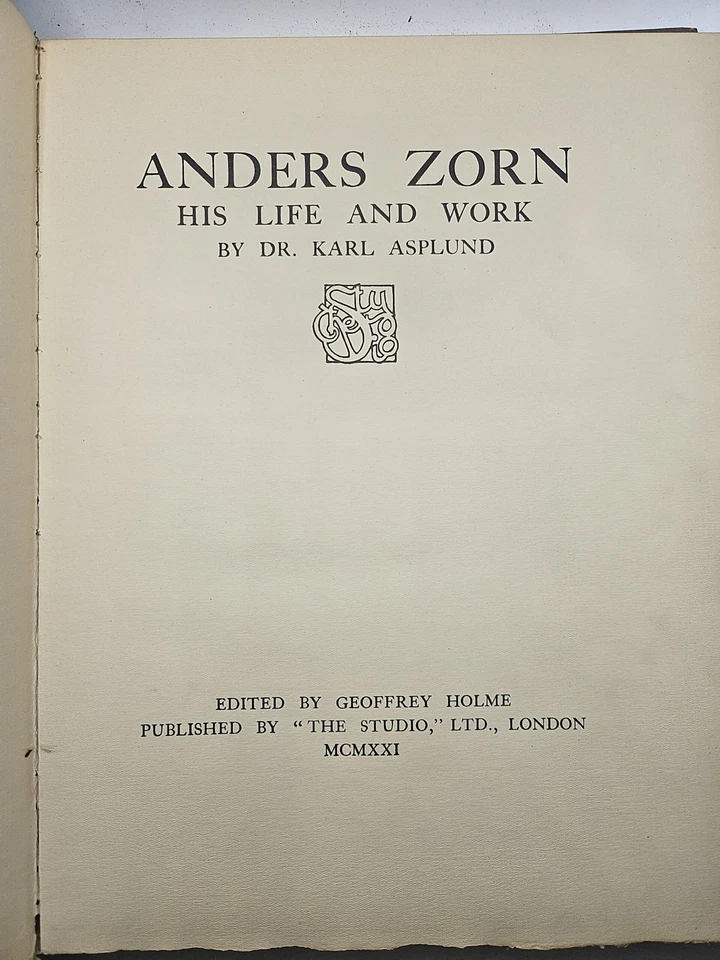 Anders Zorn his life and work [vellum tipped in plates 1921] - Image 2 of 3