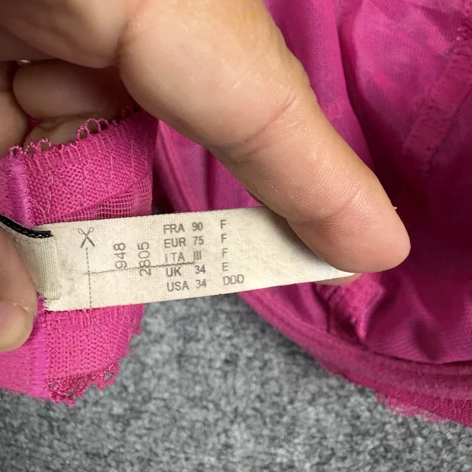 Sujetador Chantelle Chantilly Demi 34DDD Rosa Encaje Con Aros 2805 Foto 3 de 4