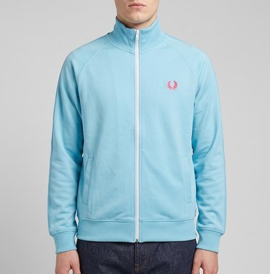 Fred Perry Jacke Sweatjacke Sweatshirt Herren Gr.XL Tracktop Baby Blue 156732