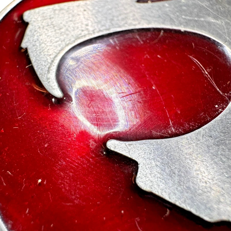 Thundercats Warner Bros 2005 hebilla de cinturón esmalte rojo logotipo plateado estilo vintage Foto 4 de 4