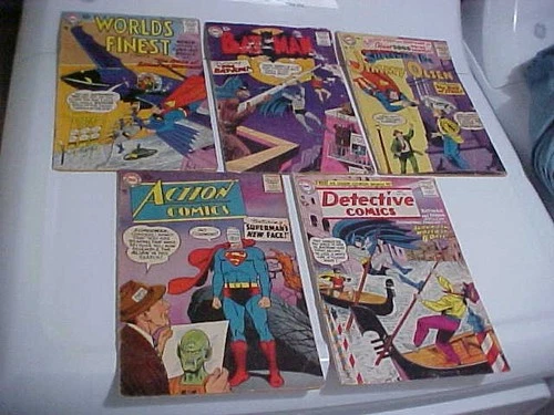 Vintage DC Comics-Mixed Lot-Superman-Batman-16-93-114-239-248-Low Grade-1950`s