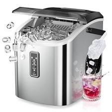 Ice Maker Countertop, 9 Cubes Ready in 6 Mins, 26lbs/24H, Self-Cleaning, Portabl
