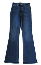 Old Navy Higher High Rise Flare Dark Wash Jeans Secret Smooth Pockets 8 Tall