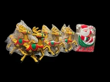 Vintage Santa Sleigh 9 Reindeer Decor JSNY Light Covers