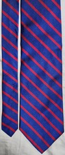 Vintage Brooks Brothers Makers Red Blue Made in USA Striped Design 100 Silk