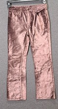 Free People Flare Mauve PantsWomens Size 25 Velvet Cropped EUC