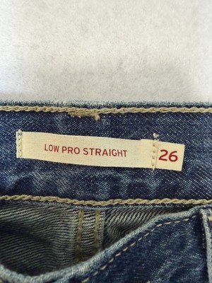 Levi's Low Pro Straight Jeans Women's Mid-Rise Blue Distressed