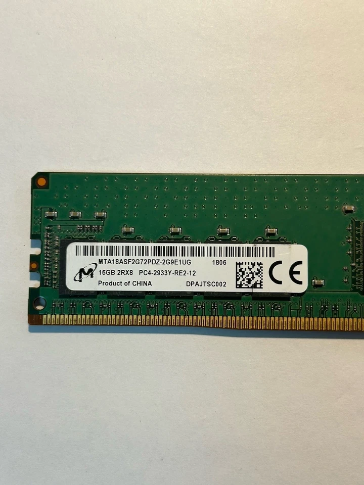 Micron MTA18ASF2G72PDZ-2G9E1 16GB 2Rx8 PC4-2933Y ECC REG Server RAM - Image 2 of 4