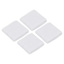 4Pcs 8x8cm Sport Wristbands Terry Absorbent Tennis Sweatband, White