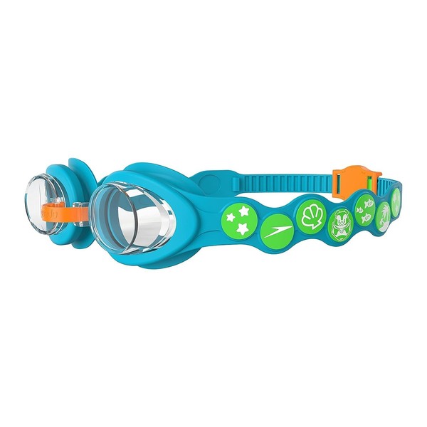 Schwimmbrille Speedo Kinder Sea Squad Azureblue/FluogrüN, Verstellbar, Bequem-image