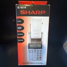 Sharp EL-1611V Handheld Portable Cordless 12 Digit Calculator New Open Box 0378