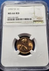 A 1957 D Uncirculated Lincoln Wheat Cent NGC MS 66 RD