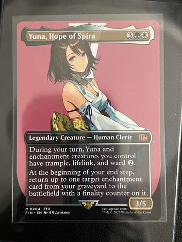 Yuna, Hope of Spira (Borderless) - MTG - Final Fantasy #404 (NM, REGULAR)
