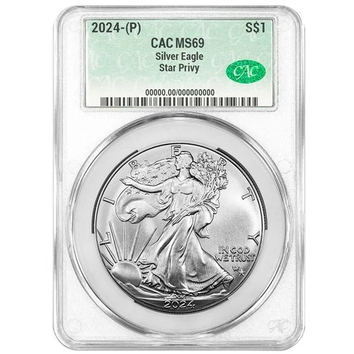 2024 (P) $1 1-oz American Silver Eagle Star Privy CACG MS69