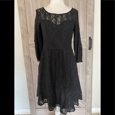 Free people black lace dress small mini