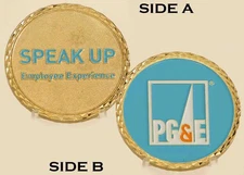 PG&E Speak Up Employee Experience Challenge Coin - Gold-Toned Collectible _18