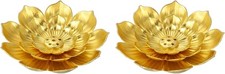 uxcell 2pcs Incense Burner Kit, Brass Lotus Stick Holder Gold 