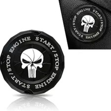 Pack of 1 Car Accessories Engine Start Stop Button Cover, Cool Skull Alloy Push