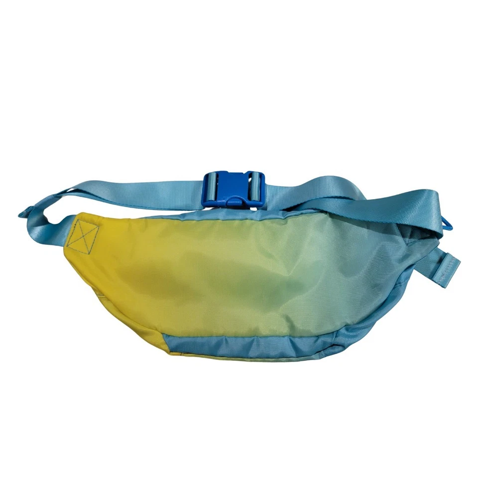 Bolsa de cintura HOKA Fanny Pack ajustável neon azul-petróleo/amarelo bolsos corrida - Imagem 2 de 4