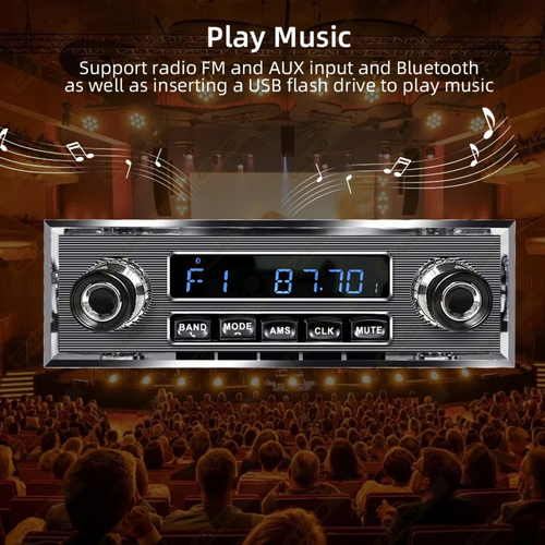 1 DIN Autoradio MP3 Player Oldtimer Retro Audio Stereo Support FM AUX EQ USB  - Bild 14 von 16