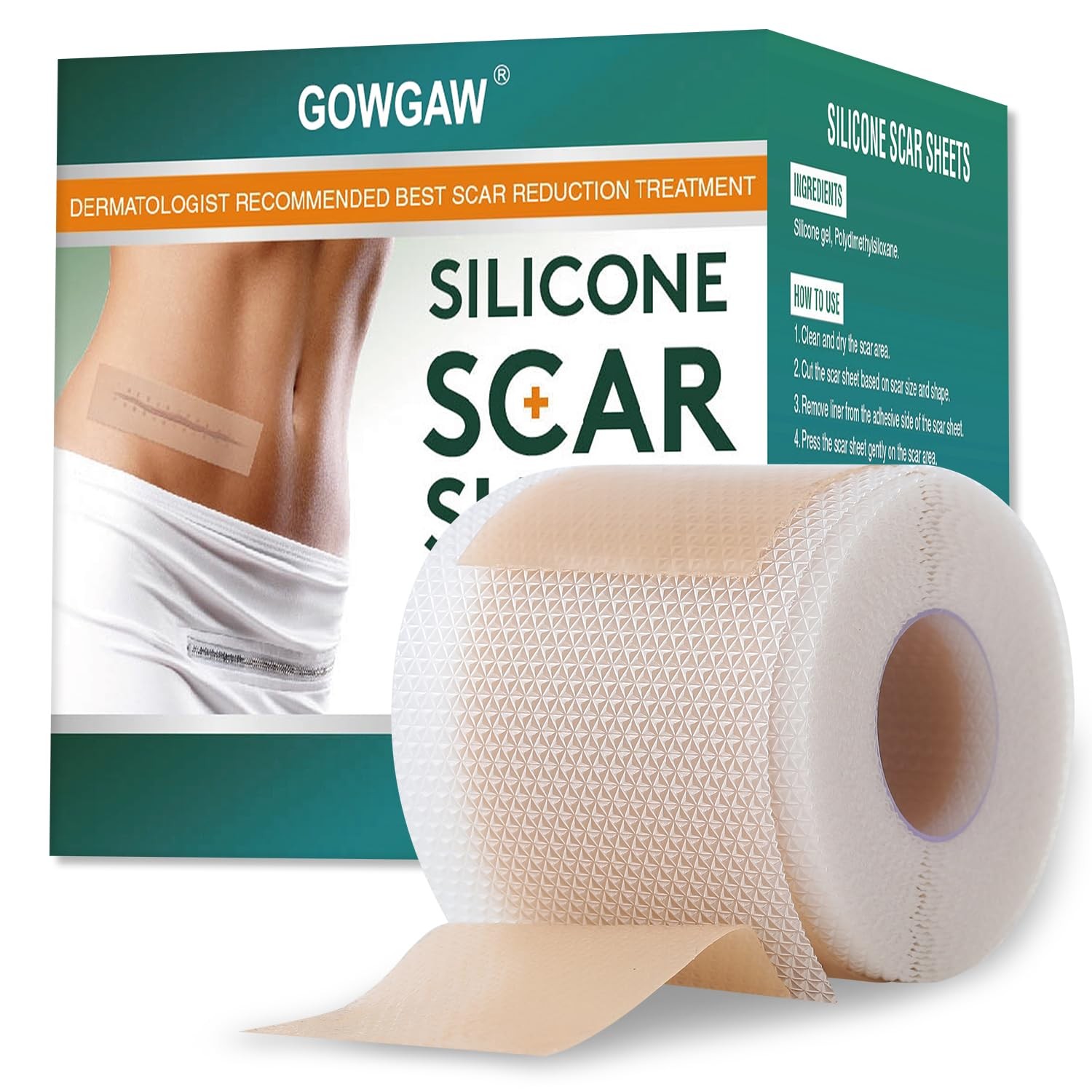 Medical Grade Silicone Scar Sheets, Tape (1.6”x 60”...