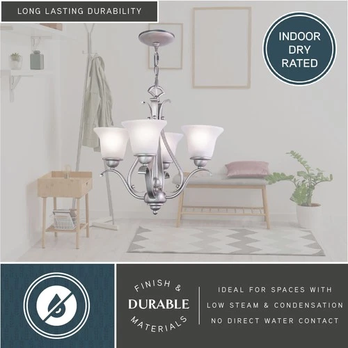 Vaxcel Lighting CH35404 Nickel Monrovia 4-Light 18-1/2"W Chandelier - Picture 7 of 10