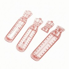 4 St&uuml;ck Modedesign-Schablone Klar Skaliert Lineal Hohe Genauigkeit f&uuml;r