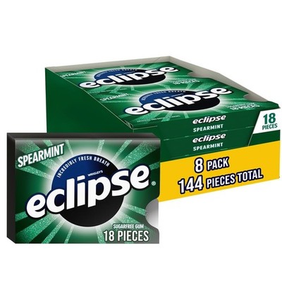 Eclipse Spearmint Gum 18 Pieces 8 ct Box 144 Total Pieces