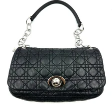 8.26 Live CHRISTIAN DIOR Patent Cannage Rendezvous Black Shoulder Bag