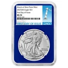 2025 (W) $1 1-oz American Silver Eagle NGC MS70 FDI First Label Blue Core