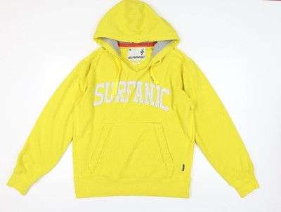 Surfanic gelber Herren Pullover Hoodie, L, Logoakzente