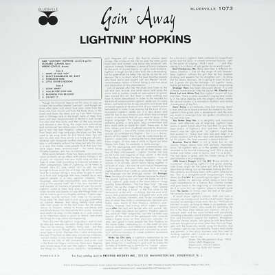 Lightnin' Hopkins - Goin' Away(180g Vinyl), Analogue Productions