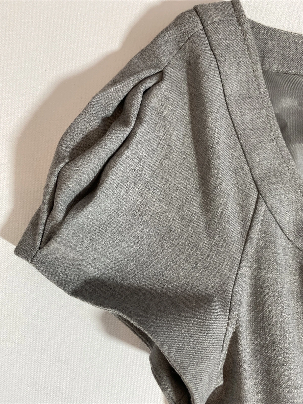 Abito tubino Tory Burch lana grigio scollo a scoop manica corta spacco carriera tg 10 ��