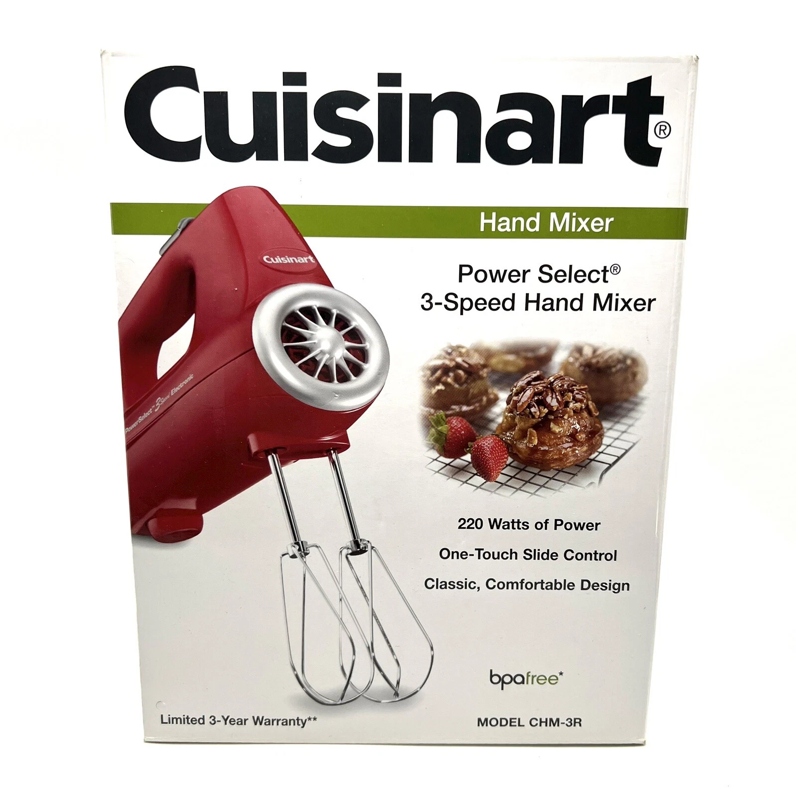 Cuisinart CHM-3R Electronic Hand Mixer 3-Speed Red - Brand New
Opens in a new window or tab