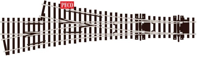 Peco SL-E199 Asymmetrische Dreiwege-Weiche HO/OO Code 75 OO (1/76