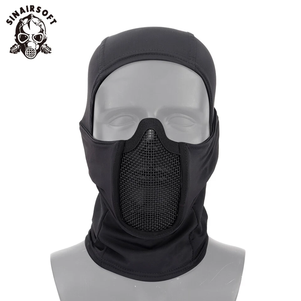 Tactical Balaclava Steel Mesh Face Mask Camo Full Hat Neck Scarf Airsoft Outdoor - Image 2 of 4